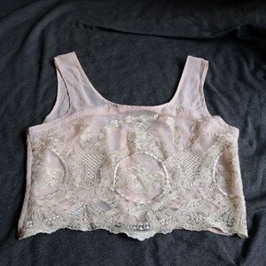 Beautiful peach and gold women's crop top